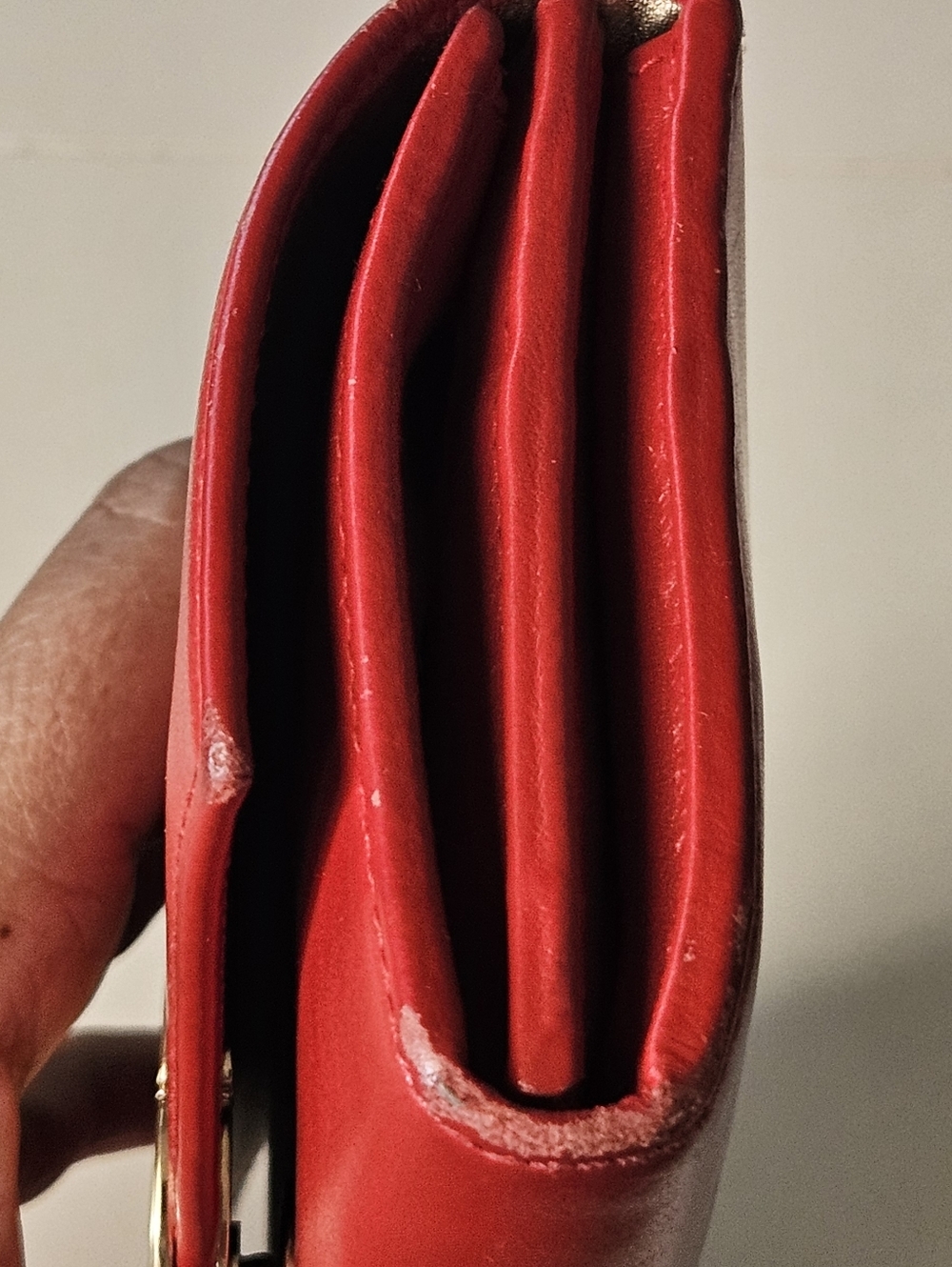 Red leather Salvatore Ferragamo continental Wallet/crossbody - Picture 5 of 10